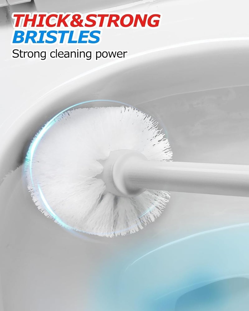 FORASTO 3Pack 2 in 1 Toilet Brush and Plunger Set, Extended Handle Plunger,Toilet Bowl Brush Plunger Set,Bathroom Cleaning Tools,Toilet Brush Plunger Combo,Cleaning Brush,Cleaning Supplies, Light gray - Image 5